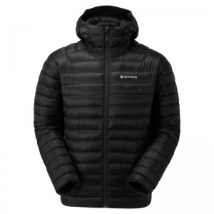 Black Montane Anti-Freeze Hooded Men's Down Jackets | POH2274AO