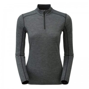 Black Montane Primino 140 Zip Neck Women's Base Layer Tops | PMI499CT