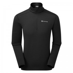 Black Montane Protium Lite Pull On Men's Fleece | BUD7158YT