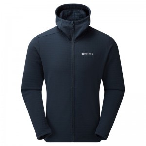 Dark Blue Montane Protium XT Hooded Men's Fleece Jackets | SRS5173CD