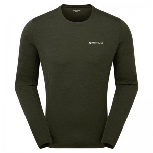 Dark Green Montane Dart Long Sleeve Men's T Shirts | KOC7641QF