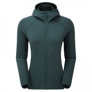 Olive Green Montane Protium Hooded Women's Fleece Jackets | FPP7317GN