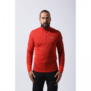 Orange Montane Iridium Hybrid Pull-On Men's Fleece Jackets | HZL171JP