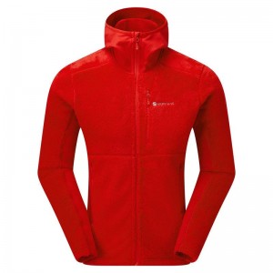 Red Montane Protium XPD Hooded Men's Fleece Jackets | HXF2050MY