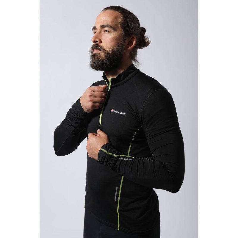 Black Montane Dragon Pull-On Men's Fleece Jackets | ZDI4348CV