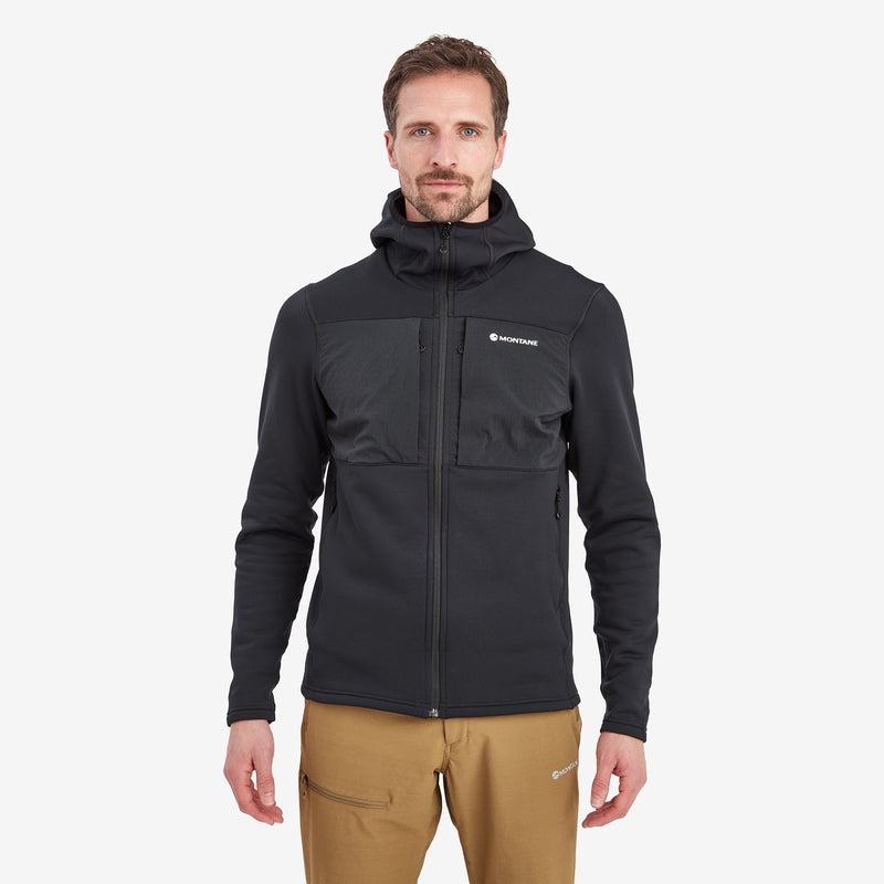 Black Montane Fury XT Hooded Men's Fleece Jackets | YZM3716PN