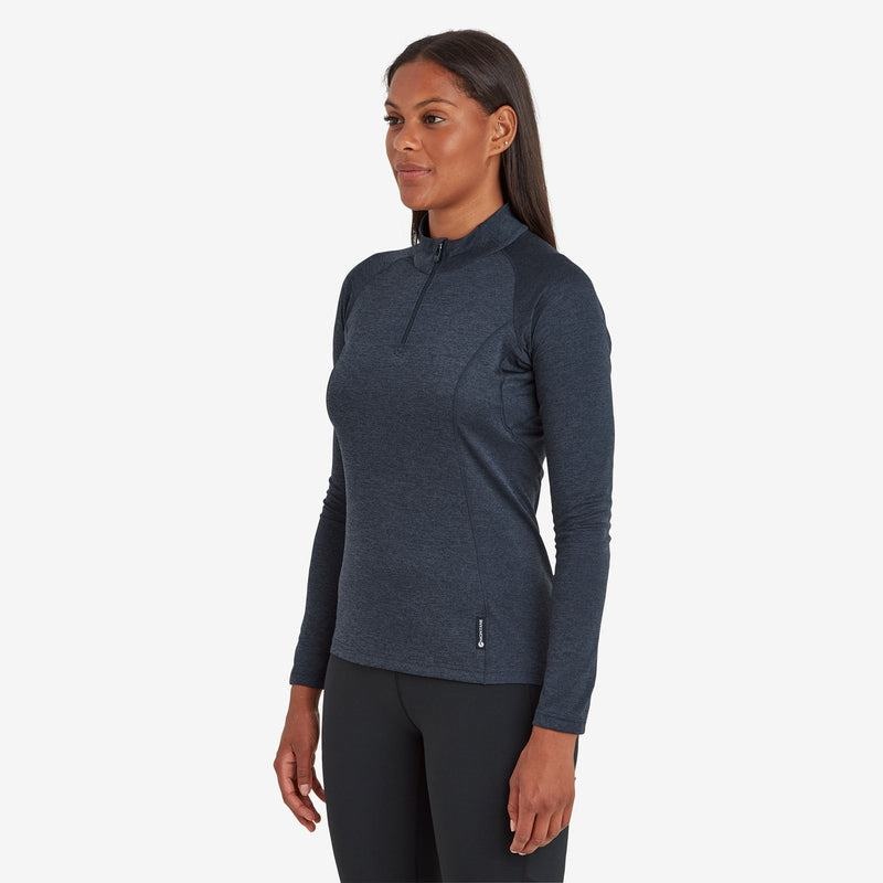 Dark Blue Montane Dart Zip Neck Women's T Shirts | JWW4096OP