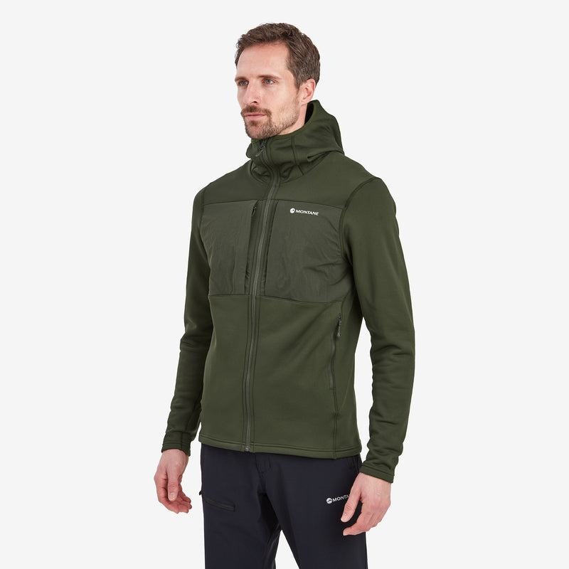 Dark Green Montane Fury XT Hooded Men's Fleece Jackets | XWT5438IZ