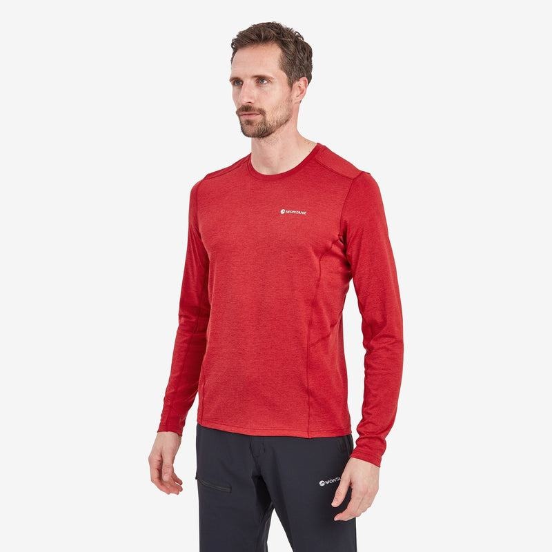 Dark Red Montane Dart Long Sleeve Men's T Shirts | MNR4733BI