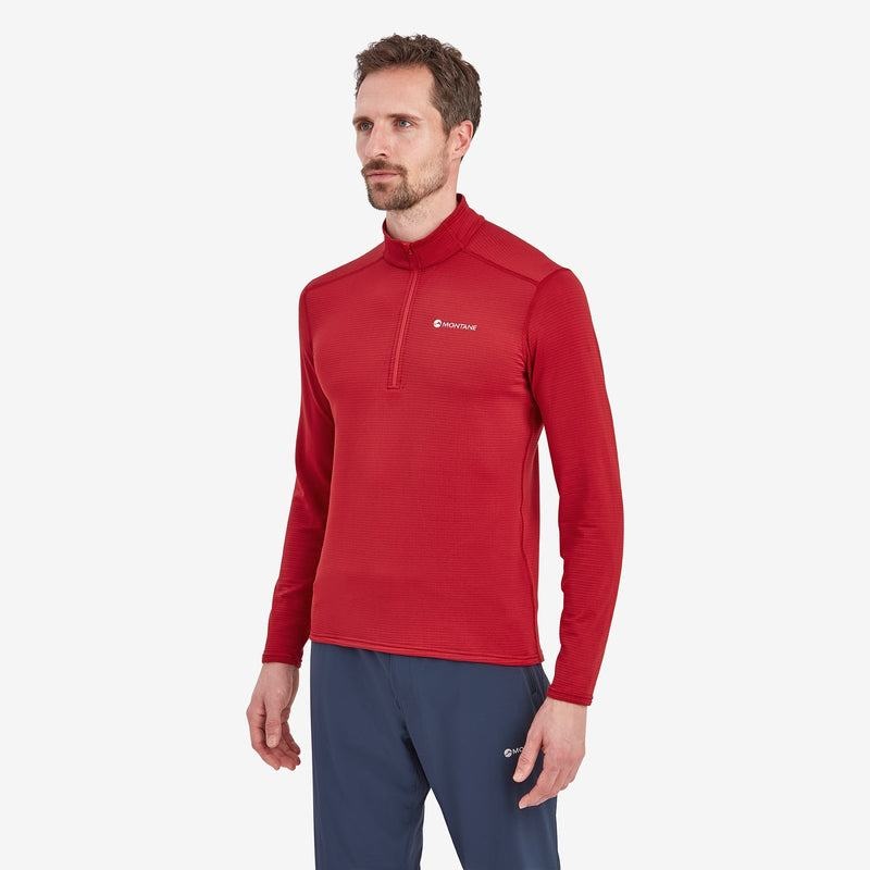Dark Red Montane Protium Lite Pull On Men's Fleece | RXR7376YX