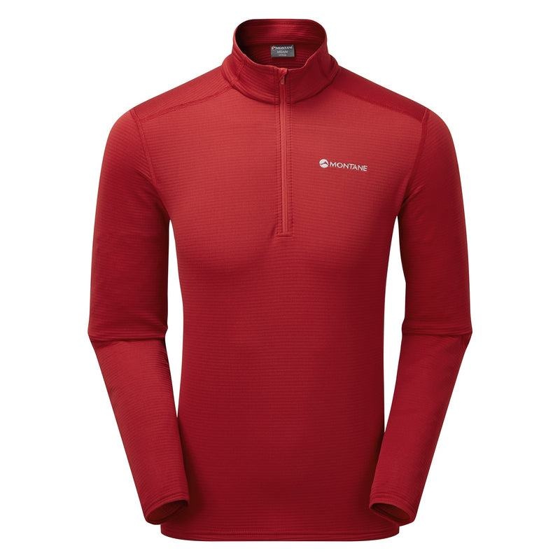 Dark Red Montane Protium Lite Pull On Men\'s Fleece | RXR7376YX