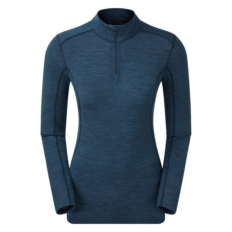 Navy Blue Montane Primino 140 Zip Neck Women\'s Base Layer Tops | OBH3969MQ