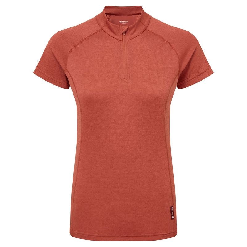 Orange Red Montane Dart Zip Women\'s T Shirts | DBD6832TH
